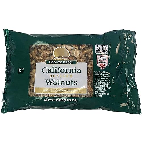 Growers Direct Natural Premium California Shelled Walnuts - Healthy Snacks - Gluten Free Nuts - Omega 3 - Heart Healthy - Nuts - Farm Fresh Nuts