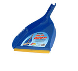Superio Clip-On Dustpan - Heavy Duty Blue Plastic, Easy Grip Clip On Dust Pan with Rubber Edge, Detailed Sweeping Debris, Fits Standard Brooms Home