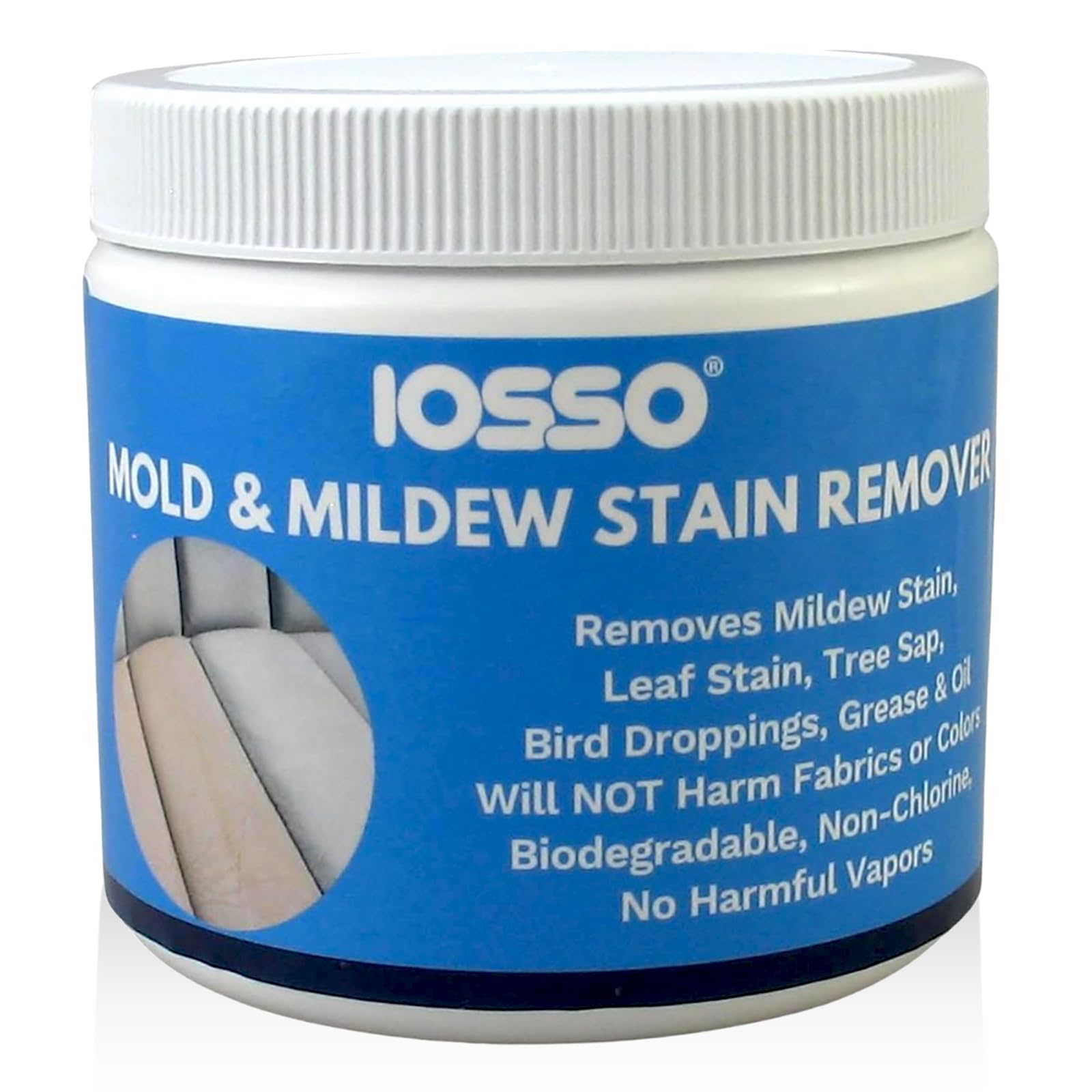 Iosso Mold & Mildew Stain Remover - Color Safe for Awnings, Tents & Boats - Concentrated Formula Makes 3 Gallons - Biodegradable, Non-Chlorine Fabric