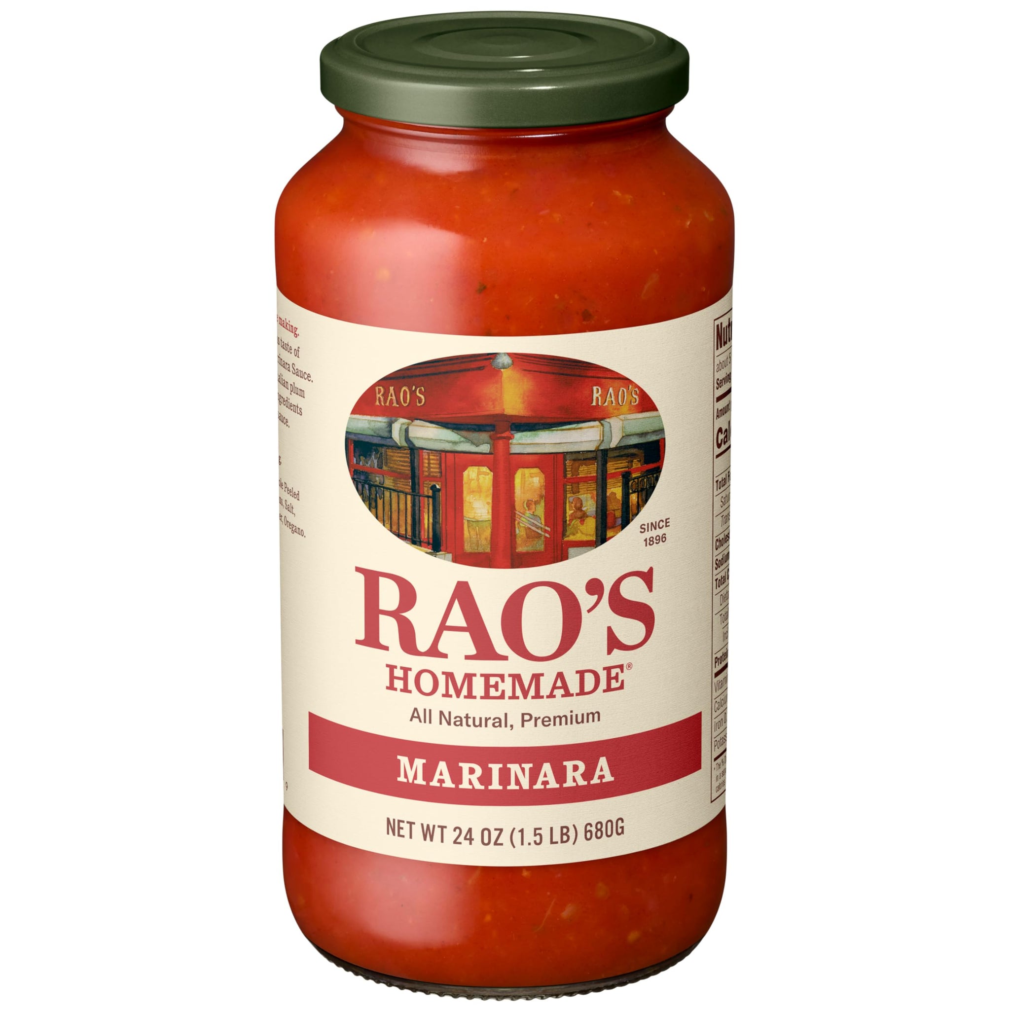 Rao's Homemade Marinara Sauce, 24 oz, All Purpose Tomato Sauce, Pasta Sauce, Carb Conscious, Keto Friendly, All Natural, Premium Quality, With Italian