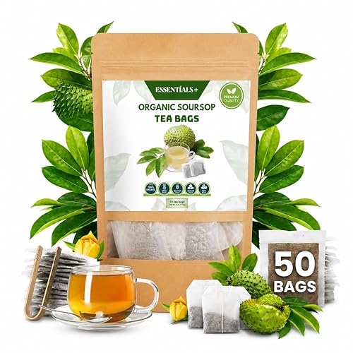 Premium Soursop Leaf Tea Bags 50 Count (4oz) | Graviola Herbal Tea Caffeine Free | Natural Antioxidant Wellness Tea | Hojas de Guanabana