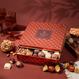 Gourmet Chocolate & Nut Gift Basket - Assorted Individually Wrapped Chocolates, Truffles, Cashews, Peanuts & Salty Nut Mix - Keepsake Gift Tin