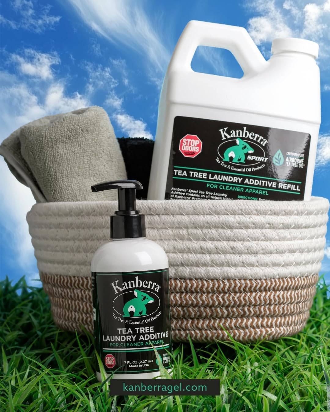 Kanberra Tea Tree Laundry Additive Refill, Plant-Based Odor Eliminator for Cleaner Apparel, 56 FL OZ