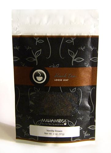 Mahamosa Vanilla Dream Tea 2 oz - Loose Leaf Flavored Black Tea Blend (with black tea, flavoring, vanilla pieces)