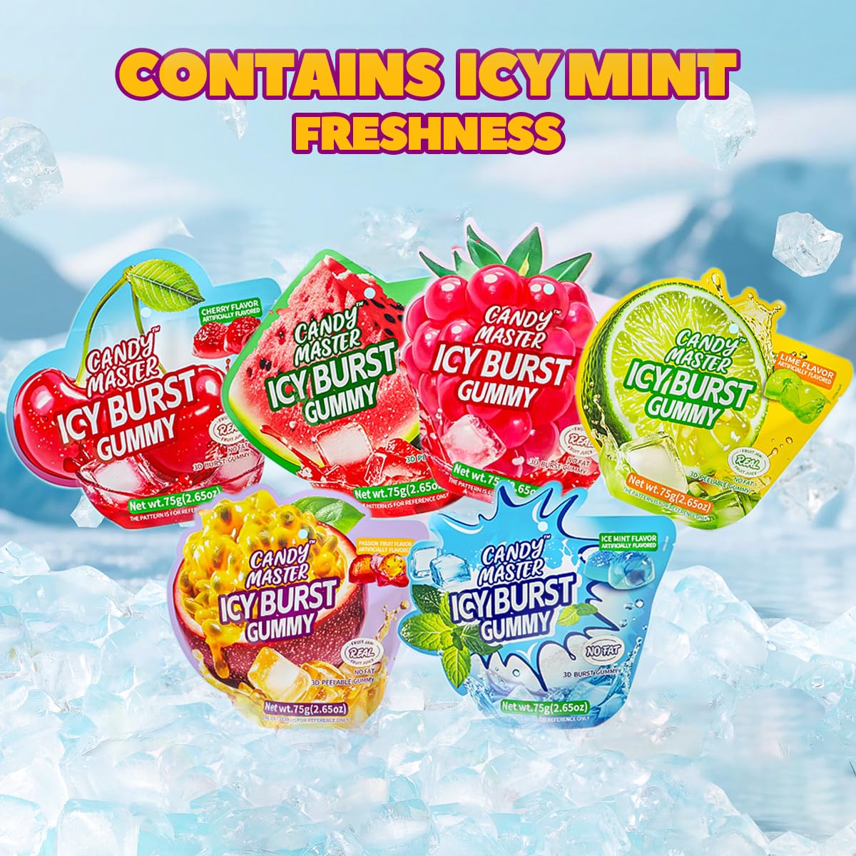 Candy Master Peelable Fruit Gummies mixed flavor 6Pack, 6 Flavors Fun to Peel, Chewy Texture, Halal-Certified Holiday Gifts