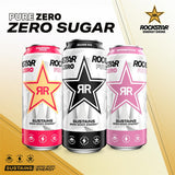 Rockstar Pure Zero Energy Drink, Tangerine Mango Guava Strawberryh, 0 Sugar, with Caffeine and Taurine, 16 Fl Oz (Pack of 12) (Packaging May Vary)