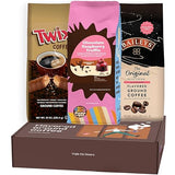 Perfect Samplers Flavored Ground Coffee Gift Box Variety Pack, Twix, Baileys Original, Chocolate Raspberry Coffee, Medium Roast Ground Coffee Sampler