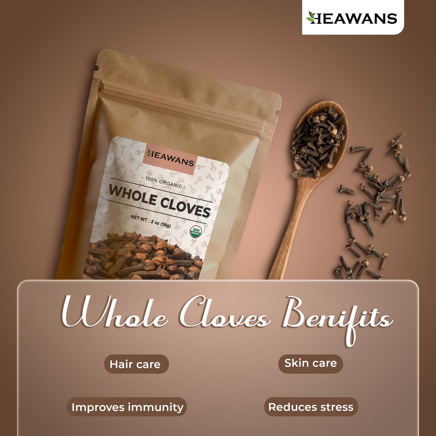 Heawans Hand Picked Premium Grade Organic Whole Cloves 2 oz