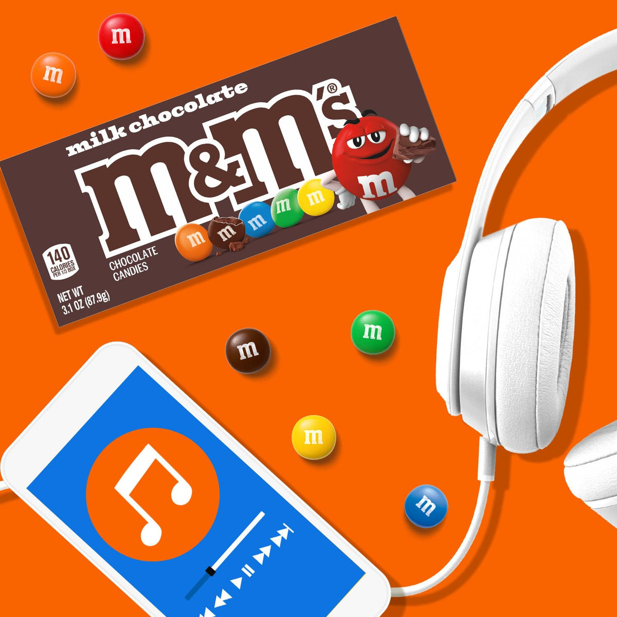 M&M'S Milk Chocolate Candy Movie Theater Candy Box, 3.10 oz, Pack of 12