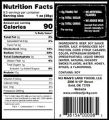 No Mans Land Premium Beef Jerky | 17G High Protein, Low Carb, Low Calorie Beef Snack | Slow-Dried, Smoked & Seasoned Jerky Strips | HOT 8.5oz Bag