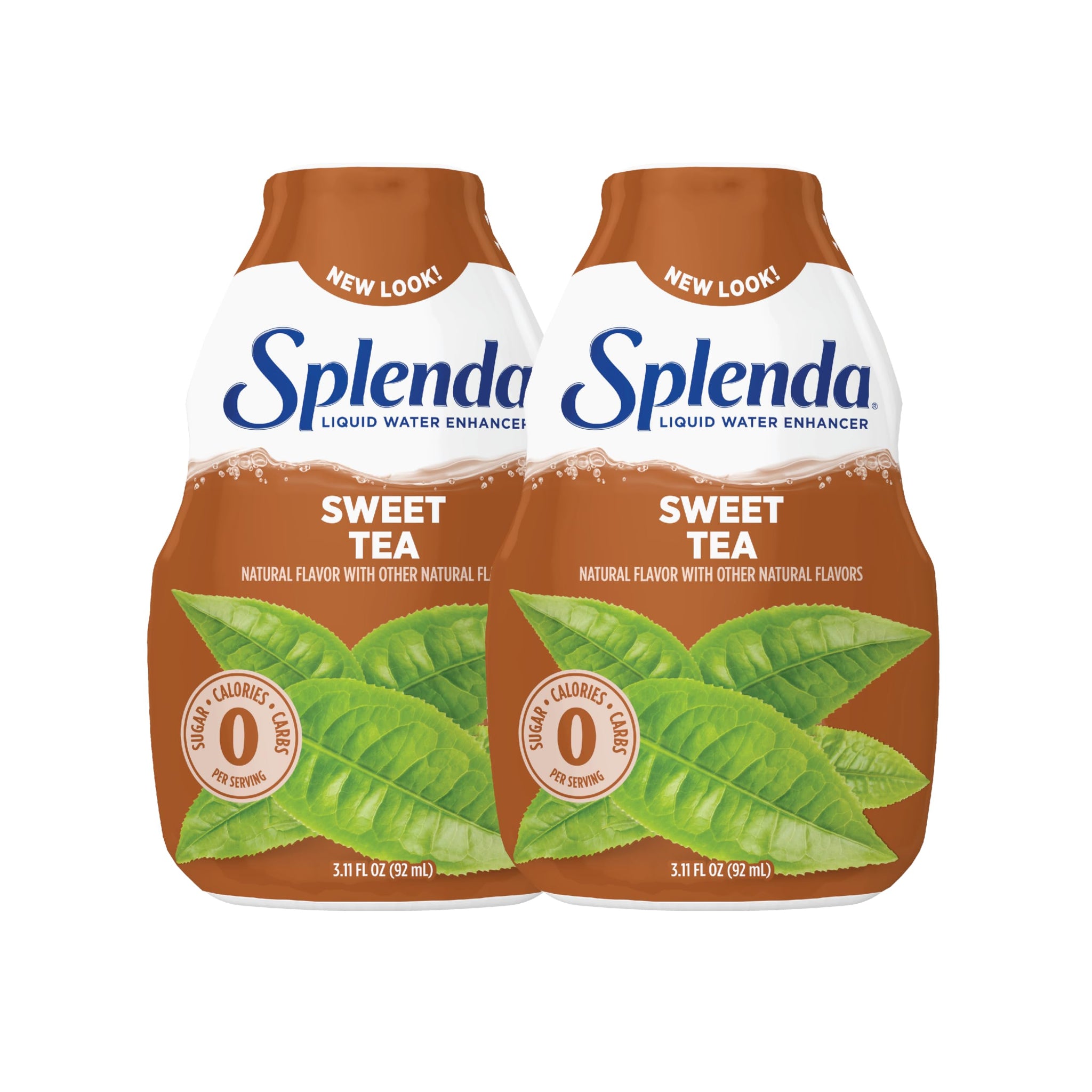 SPLENDA Liquid Water Enhancer Drops, Sugar Free, Zero Calorie, Natural Flavor, Concentrated Drink Mix, 3.11 Fl Oz Each Bottle (Sweet Tea, 2 Pack)