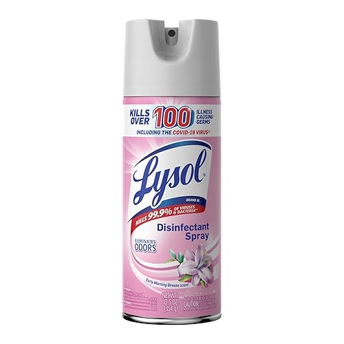 Lysol Disinfectant Spray, Household Cleaning Supplies, Disinfecting Multi-Purpose Room Spray, Antibacterial Sanitizer, Deodorizer, Kills Hantavirus