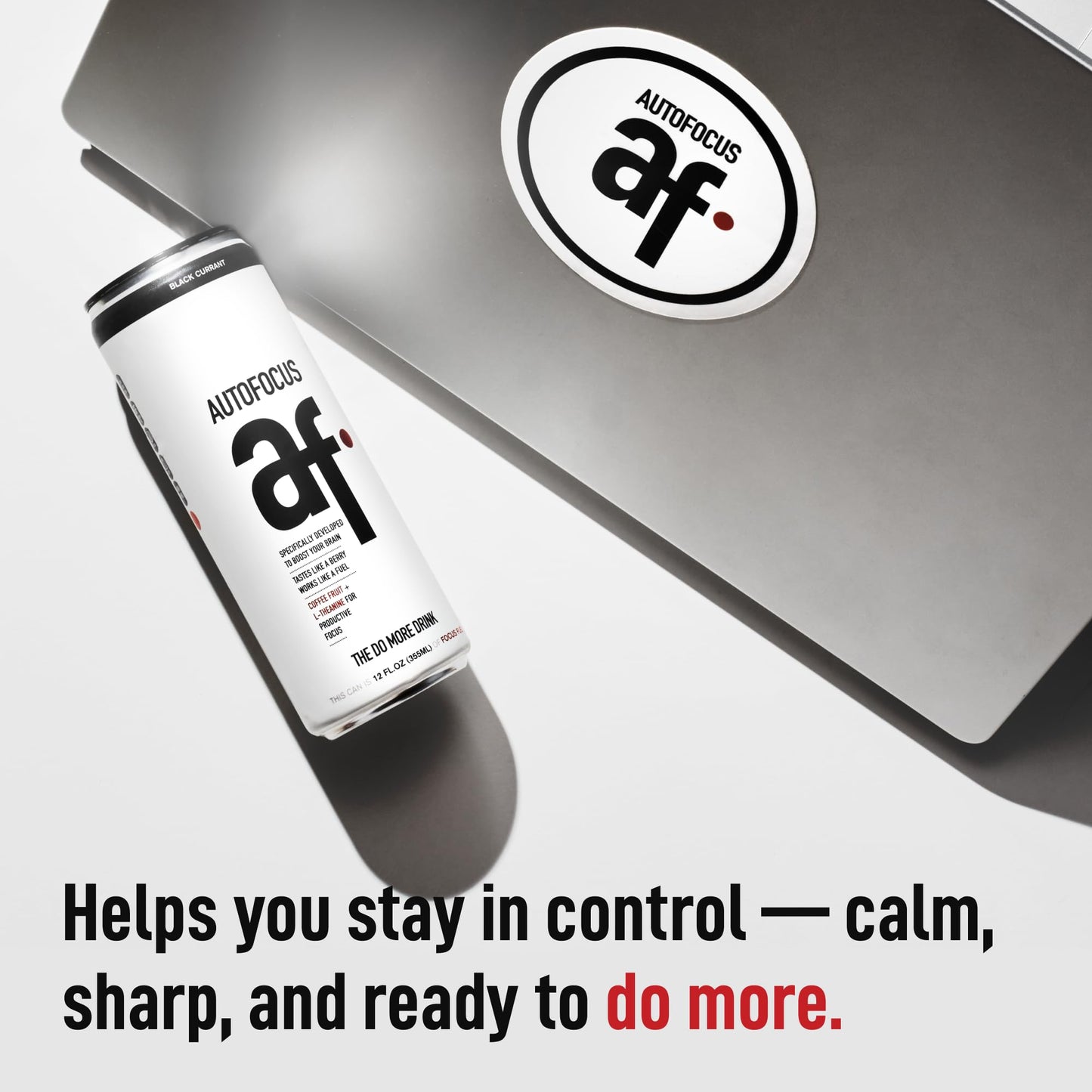 AUTOFOCUS Functional Energy Drink - Natural Focus Drink with Coffee Fruit & L-Theanine - Clean Caffeine Brain Booster - No Added Sugar. Productivity