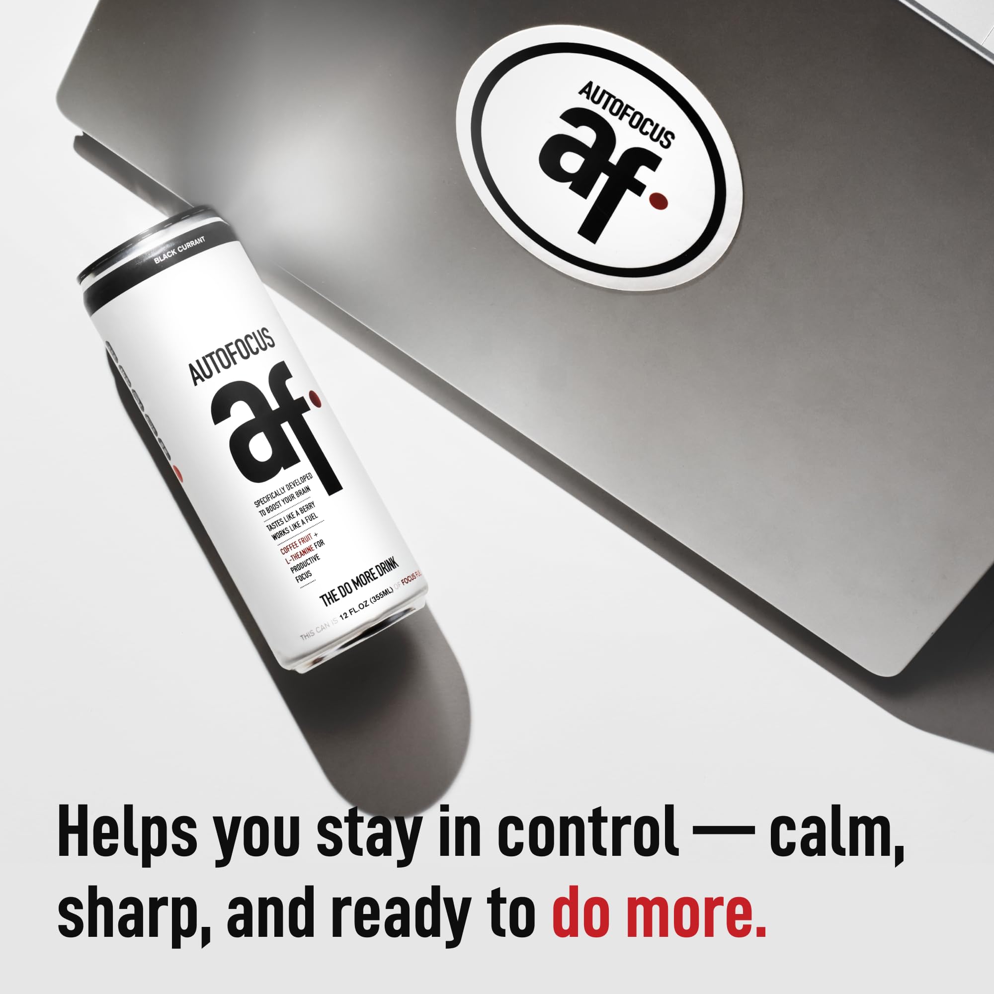 AUTOFOCUS Functional Energy Drink - Natural Focus Drink with Coffee Fruit & L-Theanine - Clean Caffeine Brain Booster - No Added Sugar. Productivity