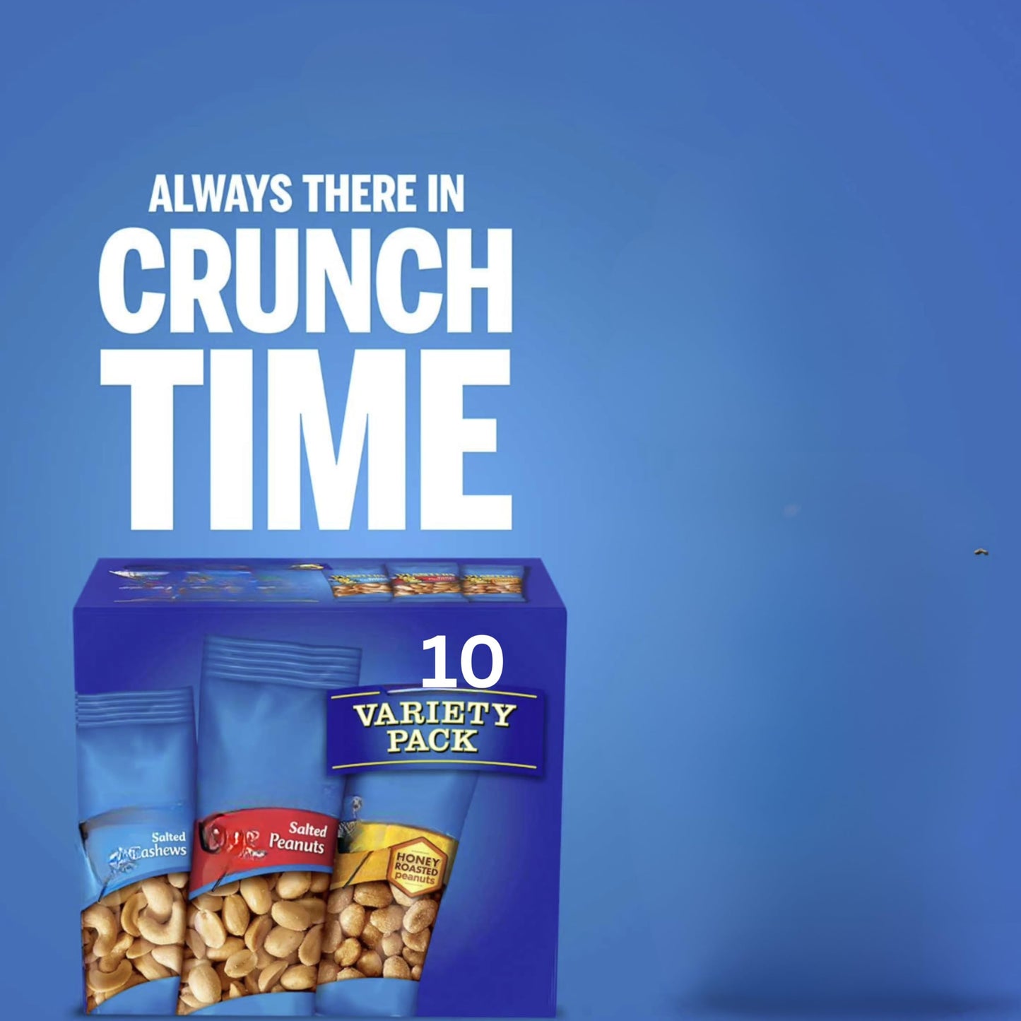 Nut Variety Pack 10 Individually Wrapped Cashews & Peanuts Snacks