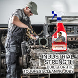 RuggedRed Industrial-Strength Cleaner & Degreaser - Heavy-Duty Kitchen Degreaser Spray for Chefs & Catering, USA-Made, Citrus Scent, 32oz (3 Bottles)