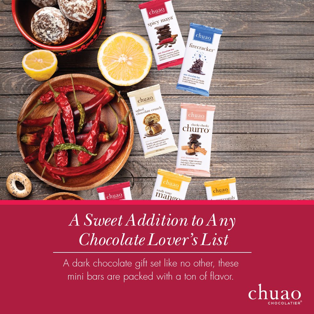 Chuao Chocolatier Chocolate Mini Gift Box | Gourmet Chocolate Assorted Bars European No Preservatives | For Gift Baskets, Christmas, Valentines Day