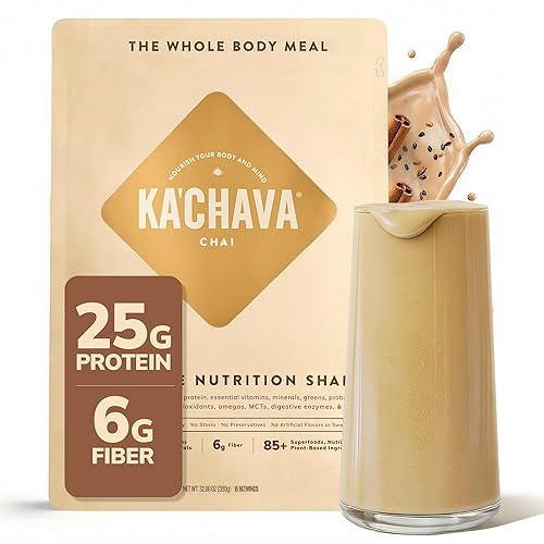 Ka’Chava Whole Body Meal Shake Chai 2 lb - Vegan Protein Powder with 85+ Superfoods & Greens - Plant-Based Meal Replacement with Probiotics