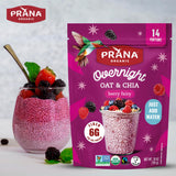 Prana Organic Overnight Chia with Oats Berry Fairy | Rich in Fiber & Protein, Vegan, Non-GMO | Ready to Eat Breakfast - 28 oz Bags - 1 Pack