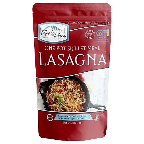 Mom's Place Gluten-Free One Pot Skillet Meal Lasagna, Easy to Make Meal Kit, Dairy Free, Nut Free & Soy Free, 8 servings, 5.1 oz