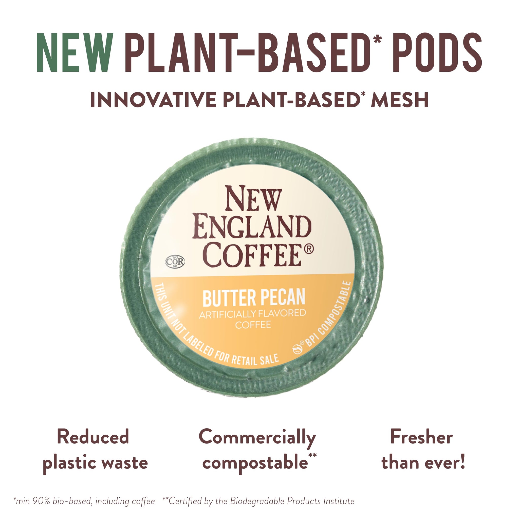 New England Coffee Single Serve Pods, Butter Pecan Medium Roast 12 Count (Pack of 1)