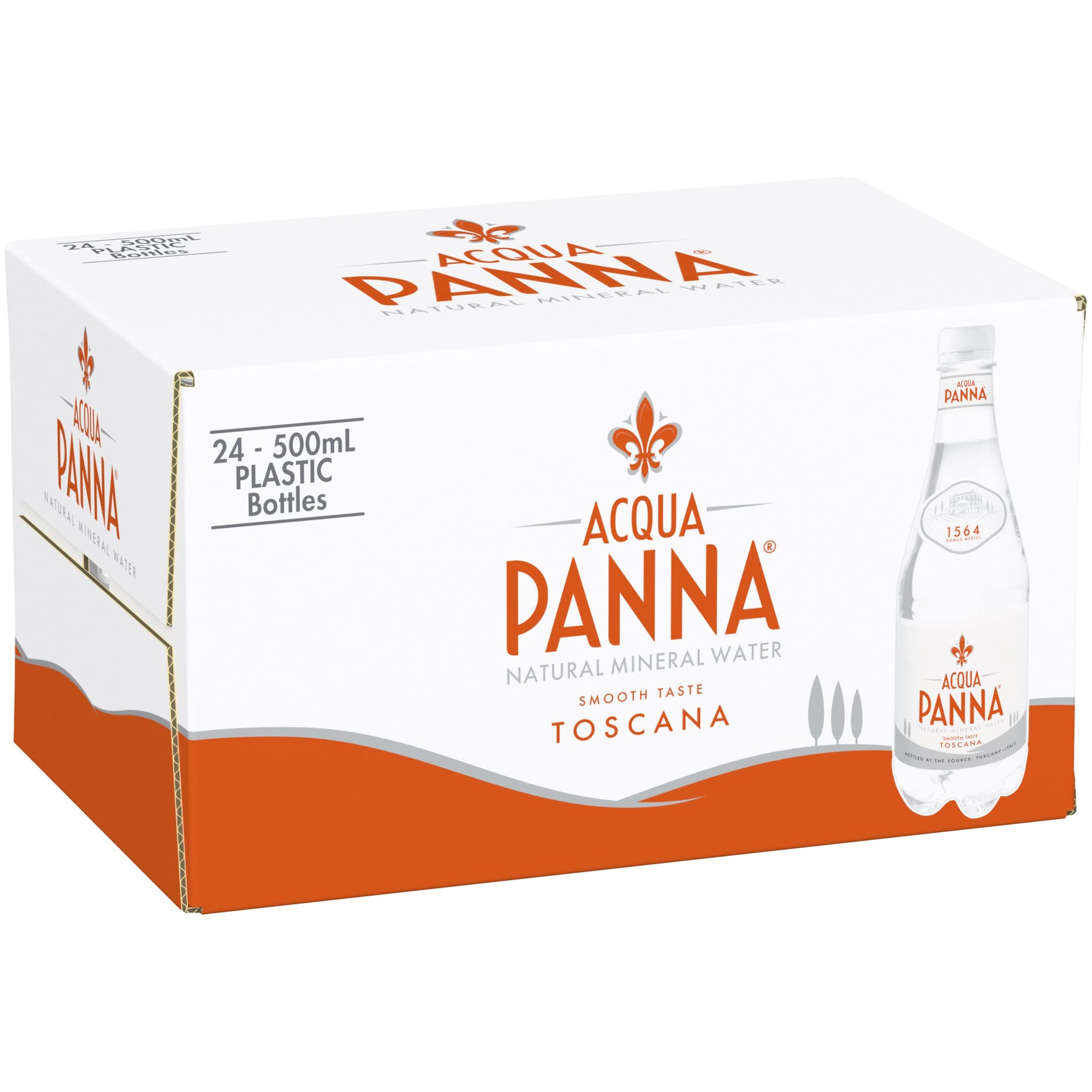 Acqua Panna Natural Spring Water, 16.9 Fl. Oz. Plastic Bottles, Pack of 24