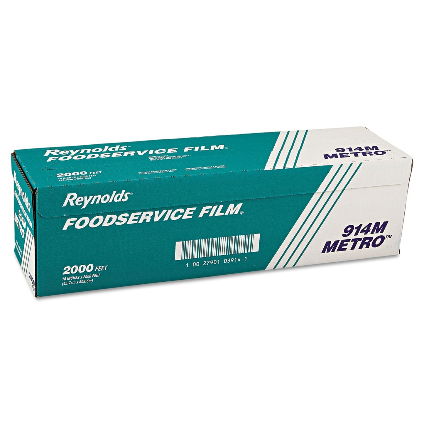 Reynolds Wrap 914M Metro Light-Duty PVC Film Roll w/Cutter Box, 18-Inch x 2000ft, Clear