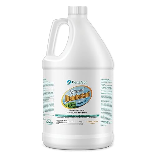 Benefect Botanical Broad Spectrum Disinfectant, 1 Gallon, Lemon & Spice Scent, Hospital Grade Disinfectant & Tuberculocide, Kills Over 99.99%