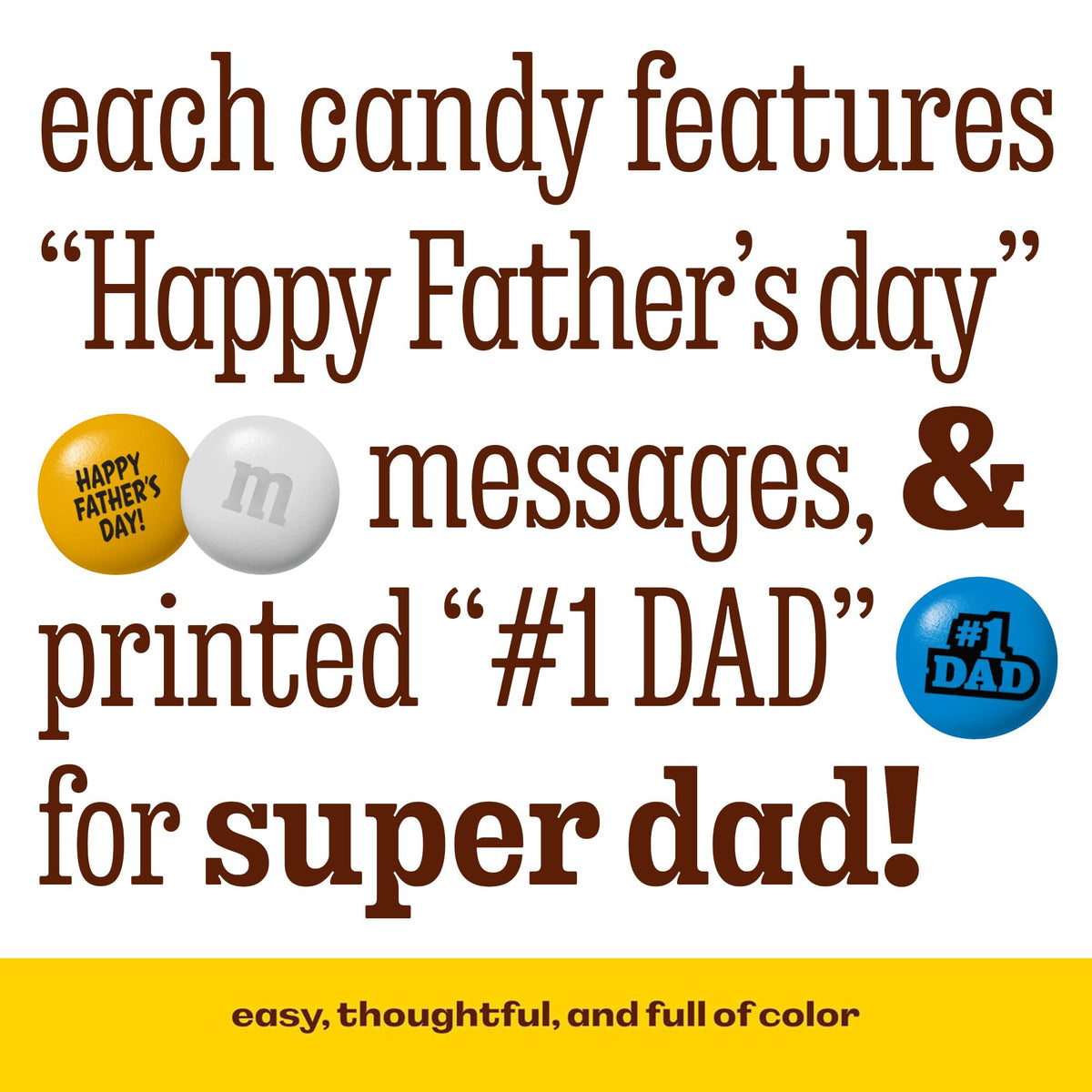 M&M'S Father's Day Milk Chocolate Candy Gift Jar, 12.7 oz