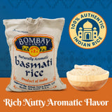 Bombay Market White Basmati Rice - Aromatic & Nutty Flavor Basmati Rice - Long Grain Rice Basmati (10 Pound Bag)