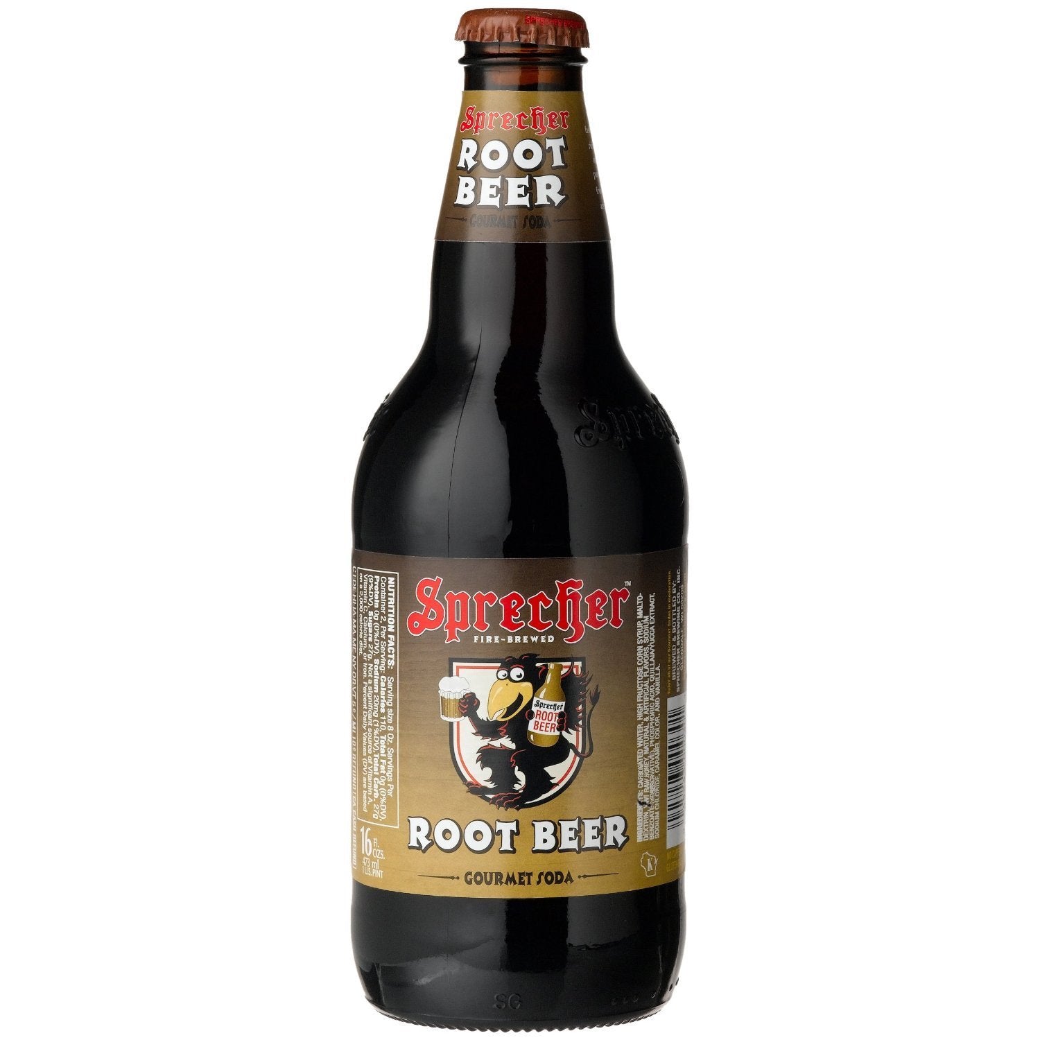 Sprecher Root Beer Soda, 16 Fluid Ounce, 4-Count (Pack of 6)