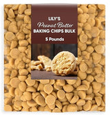 Lilys Peanut Butter Baking Chips Bulk 5 Pounds - Gluten Free, Low Carb Baked Chips - Creamy & Smooth, No Sugar Added, Made with Stevia - Perfect for Baking Cookies & Desserts
