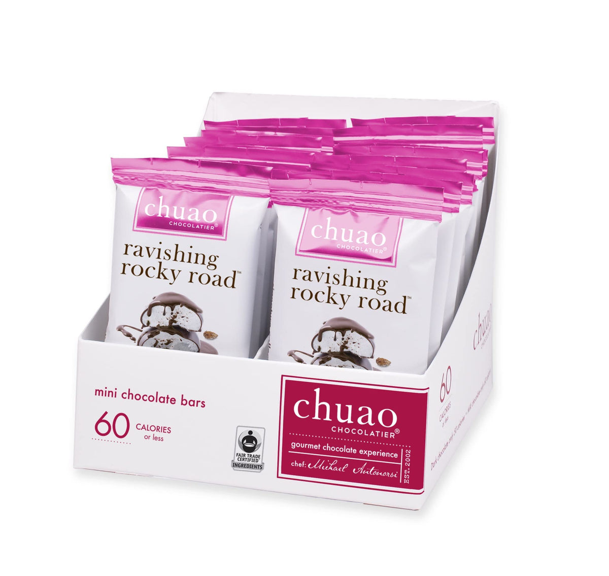 Chuao Chocolatier Ravishing Rocky Road Milk Chocolate Gourmet Mini Bars | For Gift Baskets, Birthday, Thank You, Care Package | 20 Pack, 0.39 oz Each