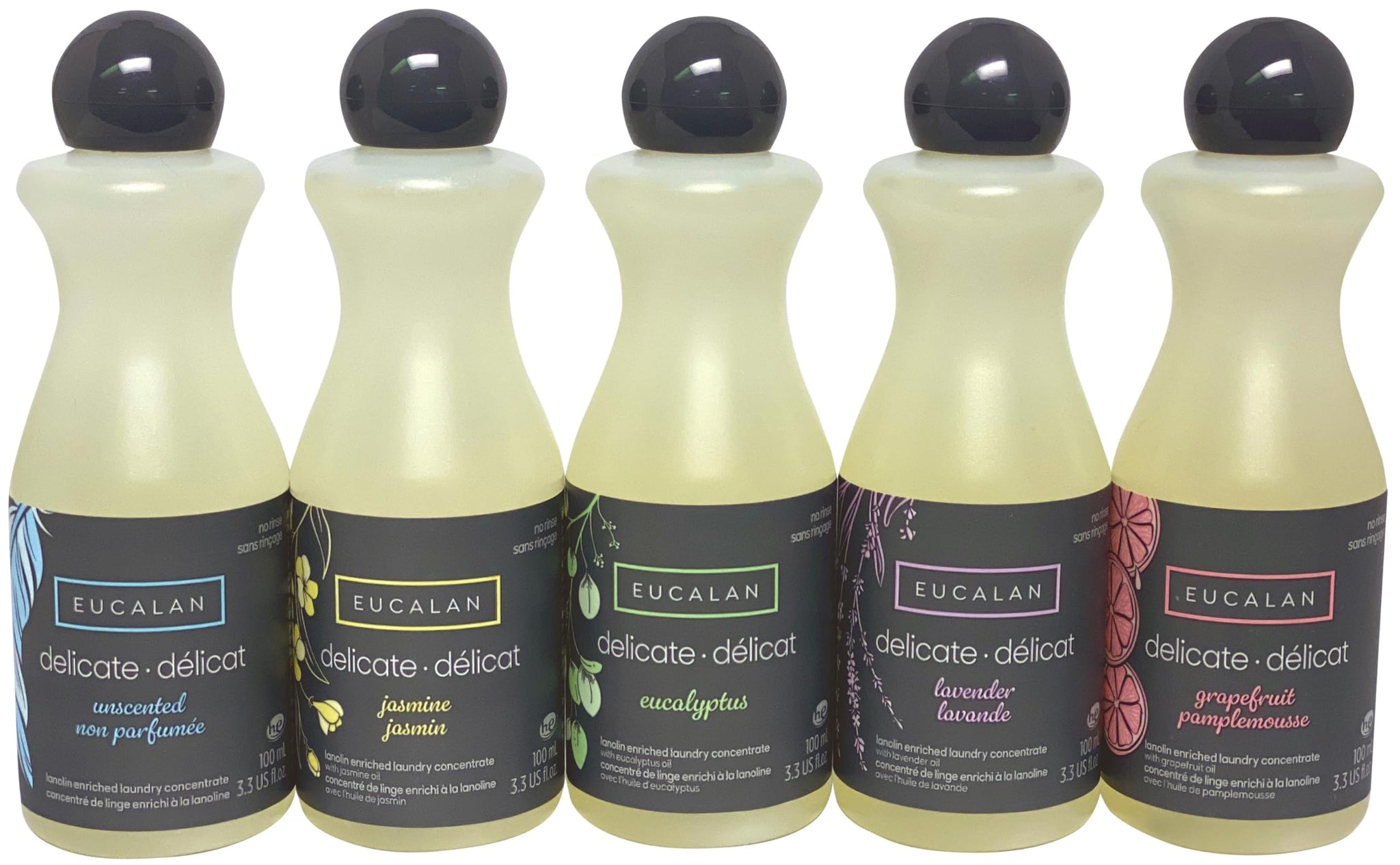 Eucalan Fine Fabric Wash Gift-Pack , 5 Pieces Per Pack , 3.3ounces each Bottle