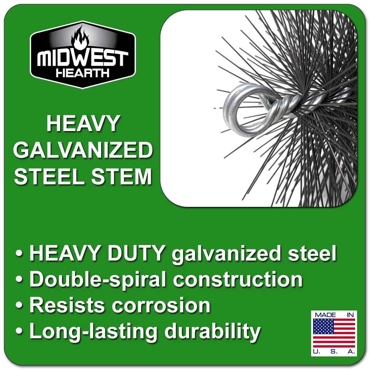 Midwest Hearth Wire Chimney Cleaning Brush (6-Inch Round) Made in USA