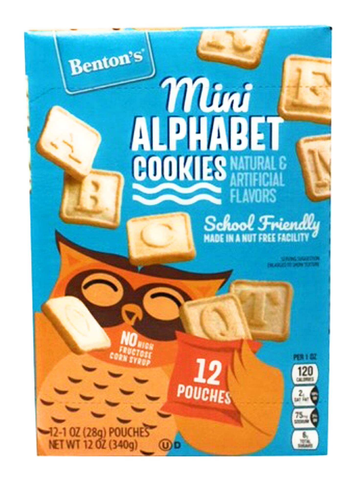 Benton's Mini Alphabet Cookies School Friendly Made in Nut Free Facility - set of 2