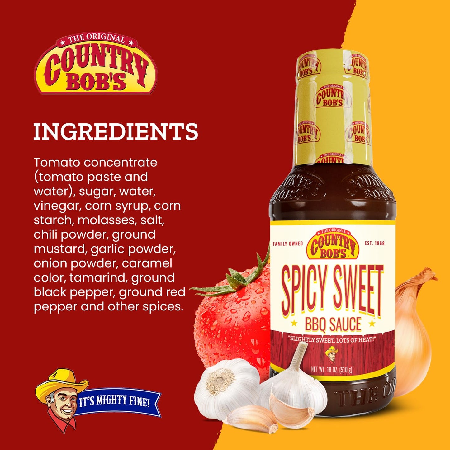 Country Bob's - Spicy Sweet BBQ Sauce - 18 oz (Pack of 1)
