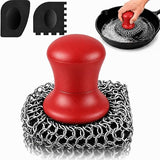 Cast Iron Scrubber and Scraper | 316 Chainmail Scrubber for Cast Iron Pan Skillet Cleaner | Chain Mail Scrubber for Dishes Pots Wok Griddle Grill |
