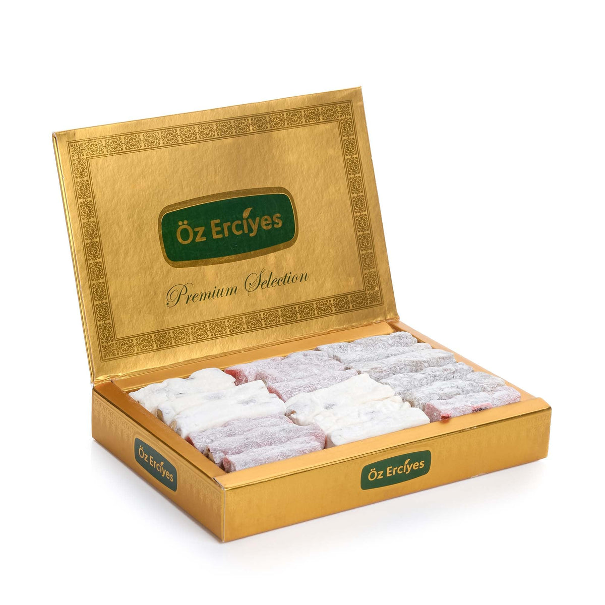 Finger Turkish Delight - Pistachio, Pomegranate & Milk Lokum Candy, Traditional Turkish Sweets Box, Gourmet Arabic Dessert, Dulces Turcos, 17.6 oz