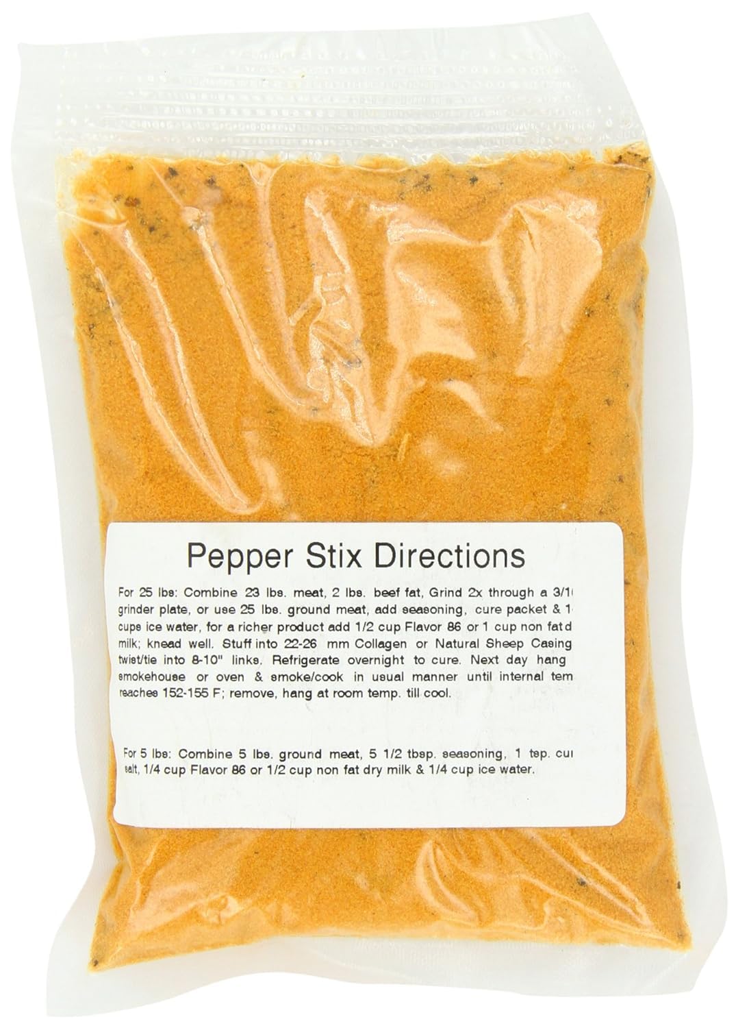 Pepper Stick Seasoning - Choose Your Size: Seasons 5, 25, or 170 lbs - Savory Blend for Homemade Sausage Snack Sticks (Seasons 25 lbs)
