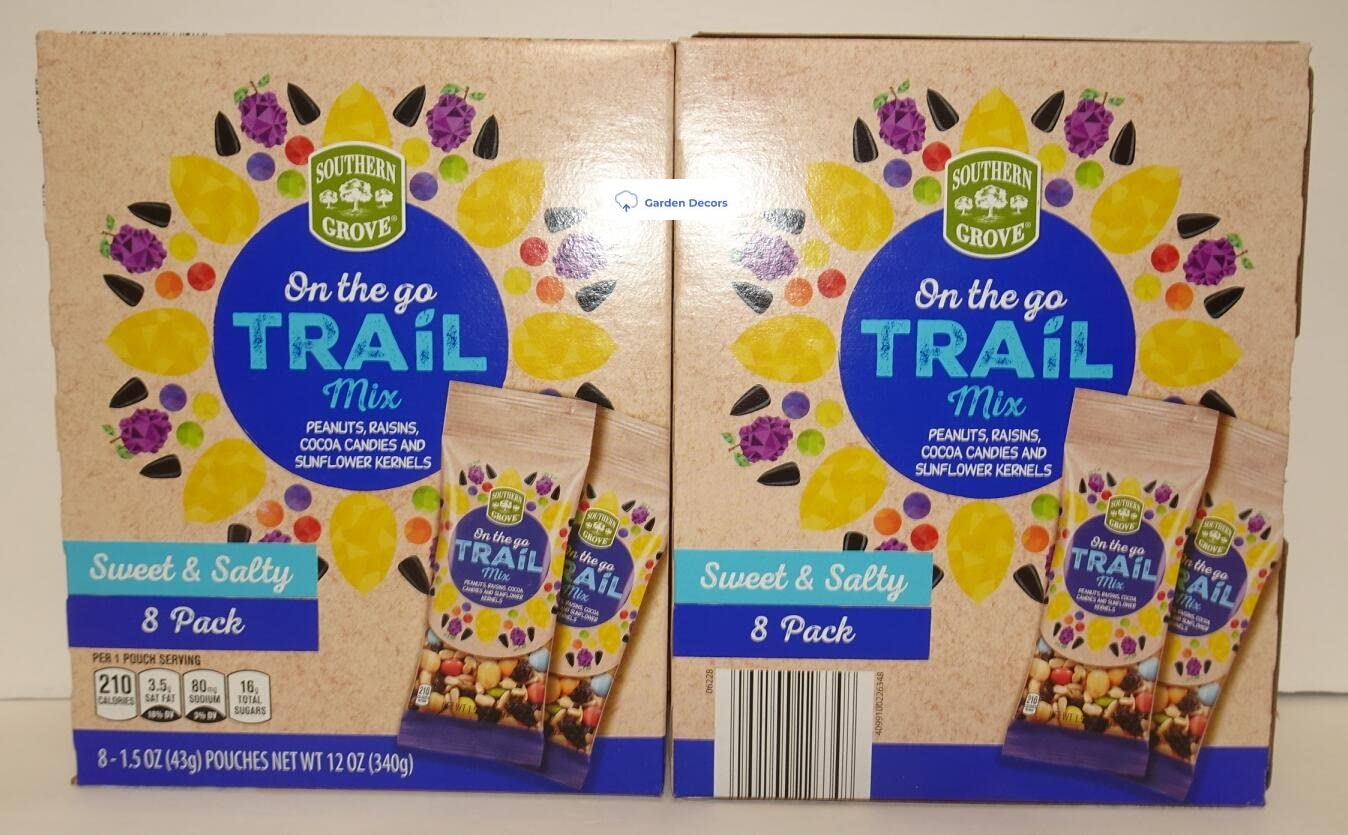 Southern Grove On The Go Trail Mix Sweet & Salty 8 Pack 12oz 340g (Two Boxes)