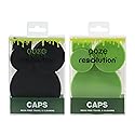 Ooze Resolution Glass Cleaner Caps (1 Large, 2 Small, Black/Green Bundle) Silicone Stretch Caps - Universal Caps for Cleaning, Storage, Odor Proofing