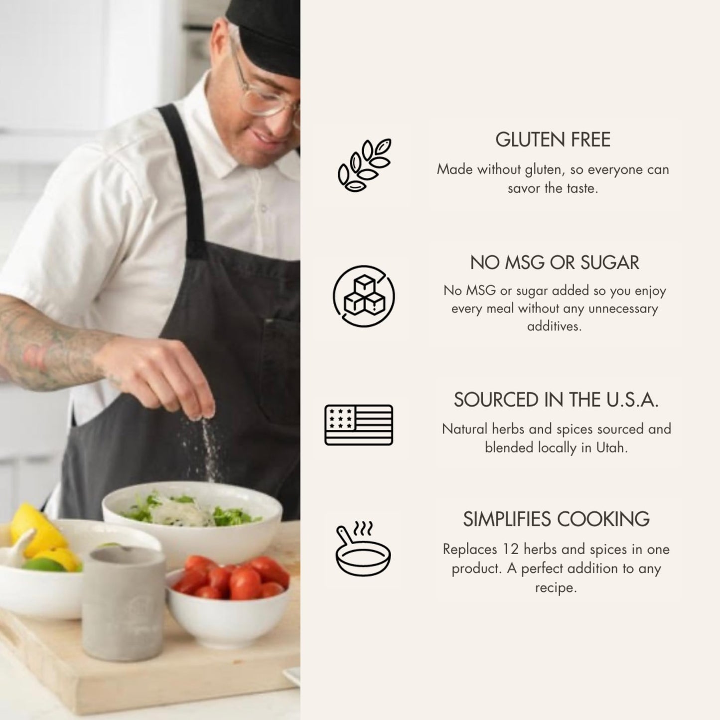 AM SIGNATURE SALT | Universal Cooking Signature Salt | All-Natural Seasoned Salt Blend of Gourmet Flake Kosher Salt, Herbs, Spices | Created by Chef