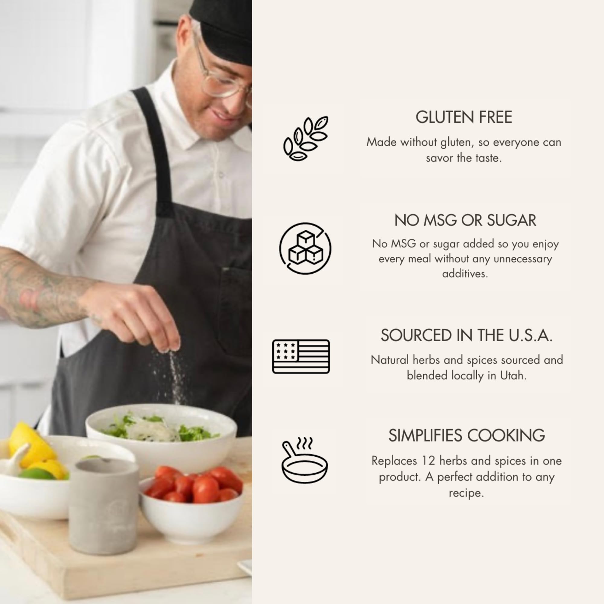 AM SIGNATURE SALT | Universal Cooking Signature Salt | All-Natural Seasoned Salt Blend of Gourmet Flake Kosher Salt, Herbs, Spices | Created by Chef