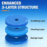 SOPAMI 32pcs Disposable Toilet Brush Sponge Head Refills, 5-Layer Pre-Loaded Rich Foam Sponge Replacement. Scrub Heads for Disposal Toilet Brush Wand