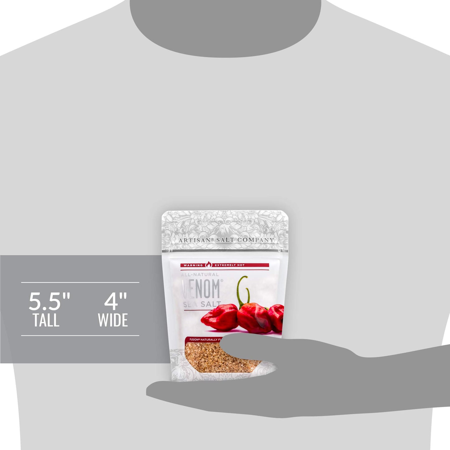 Artisan Salt Company Fusion Naturally Flavored Venom Sea Salt, Zip-Top Pouch, 3 Ounce