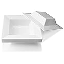 " OCCASIONS " 40 Pieces Plates Pack, Heavyweight Disposable Wedding Party Plastic Bowls (12 oz Soup Bowl, Square white)