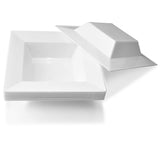" OCCASIONS " 40 Pieces Plates Pack, Heavyweight Disposable Wedding Party Plastic Bowls (12 oz Soup Bowl, Square white)