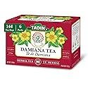 Tadin Damiana Tea, Herbal Tea, Caffeine Free, 24 Tea Bags Per Box, Pack of 6