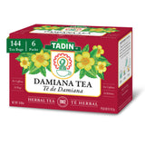 Tadin Damiana Tea, Herbal Tea, Caffeine Free, 24 Tea Bags Per Box, Pack of 6